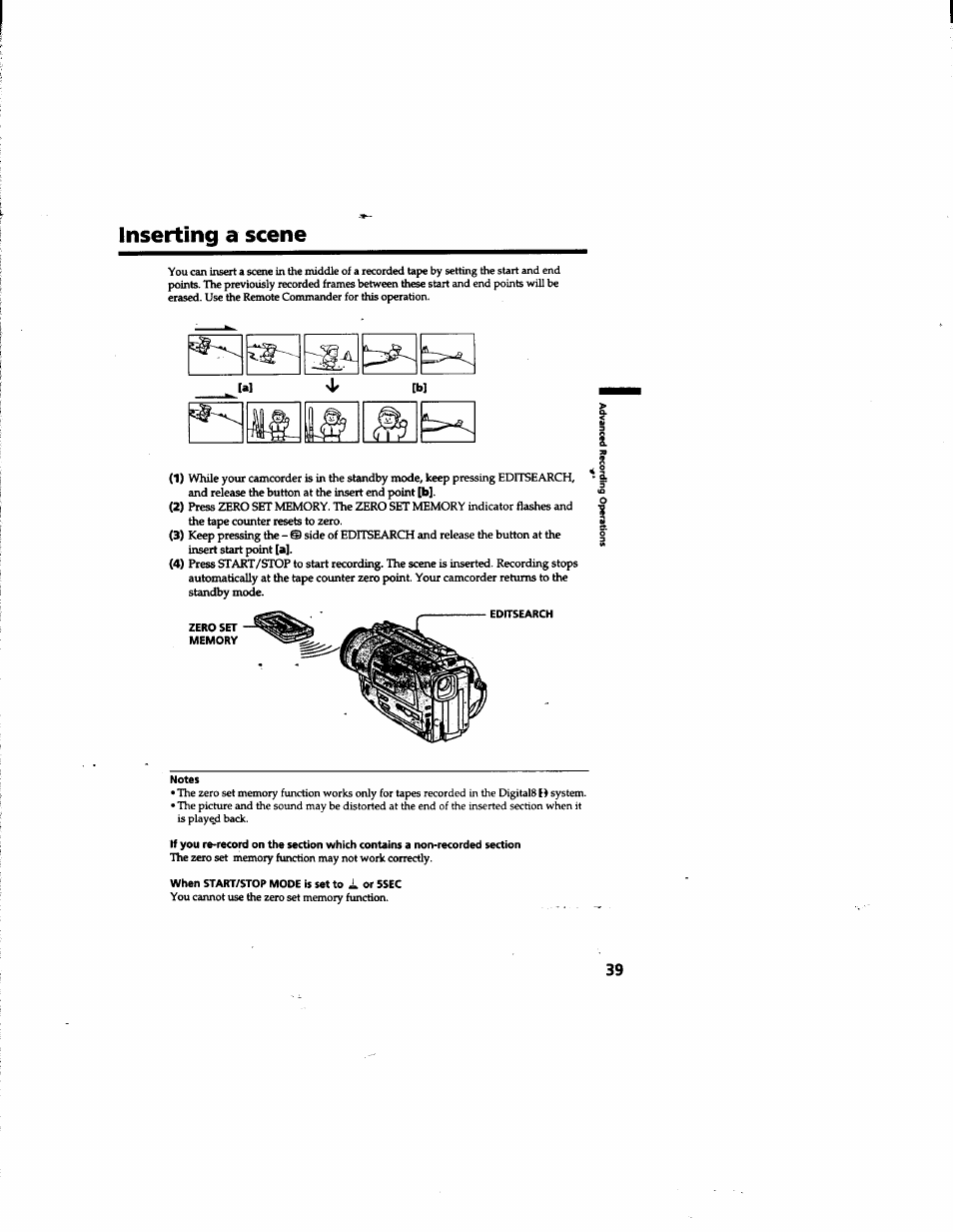 Inserting a scene | Sony DCR-TR7000 User Manual | Page 39 / 84