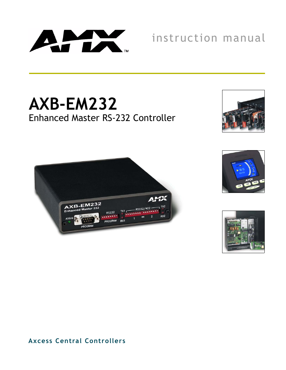 AMX Enhanced Master RS-232 Controller AXB-EM232 User Manual | 16 pages