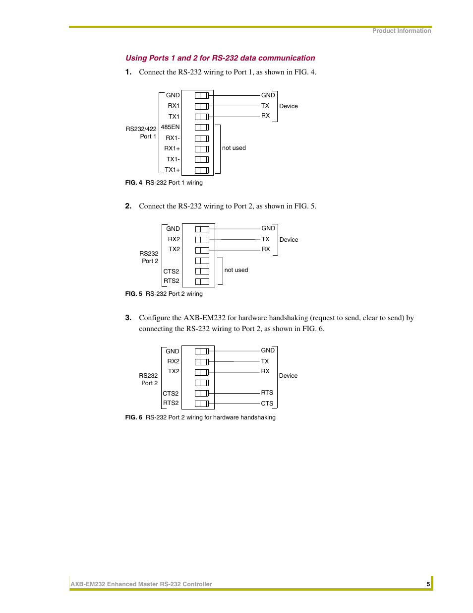 Using ports 1 and 2 for rs-232 data communication | AMX Enhanced Master RS-232 Controller AXB-EM232 User Manual | Page 9 / 16