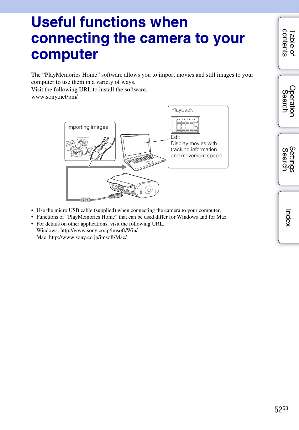 Sony HDR-AS30V User Manual | Page 52 / 73