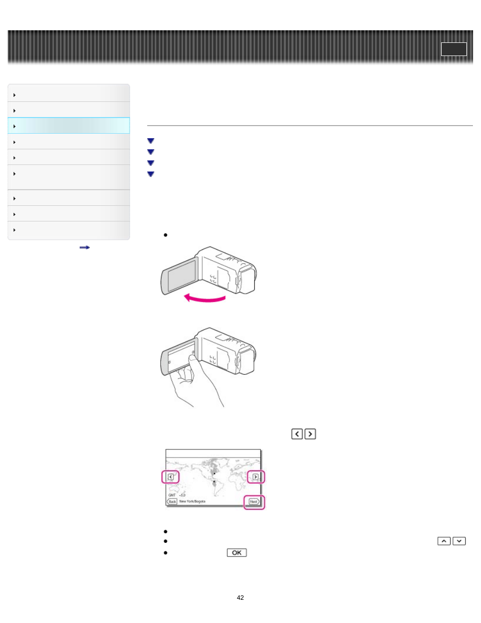 Handycam" user guide | Sony HDR-TD30V User Manual | Page 42 / 250