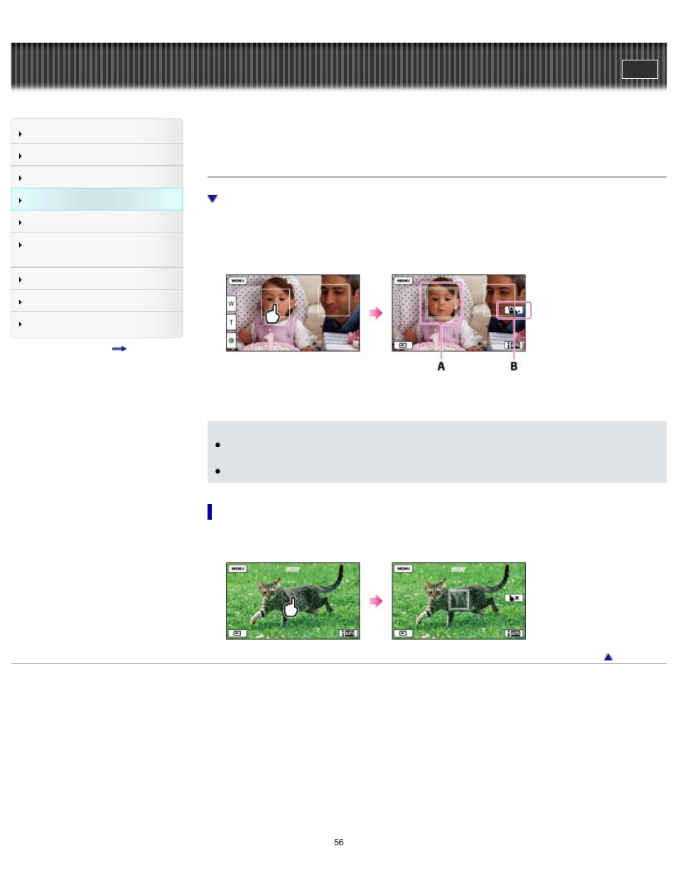 Handycam" user guide | Sony HDR-TD30V User Manual | Page 56 / 250