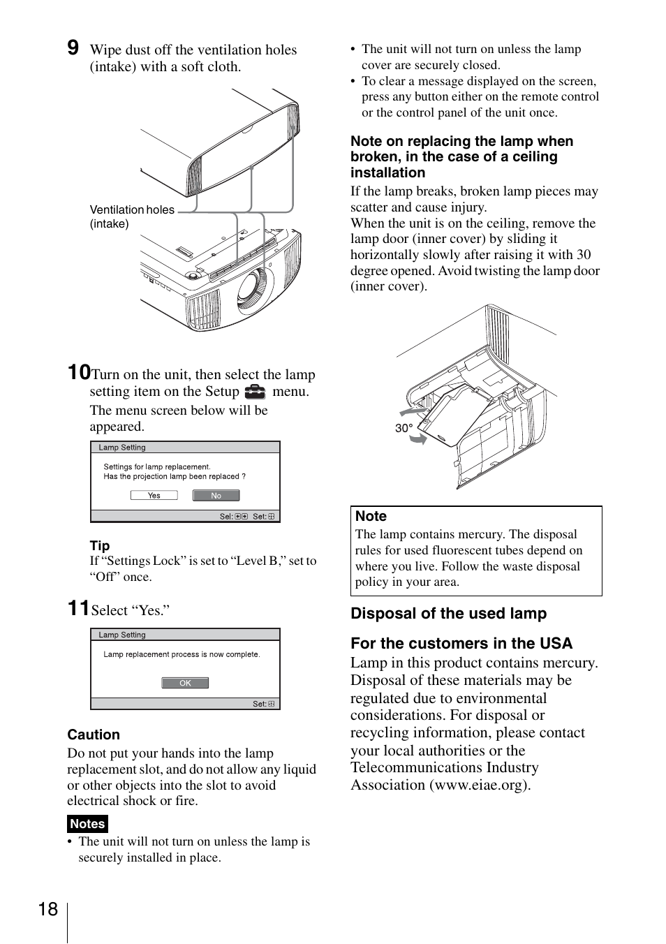 Sony VPL-VW600ES User Manual | Page 18 / 19