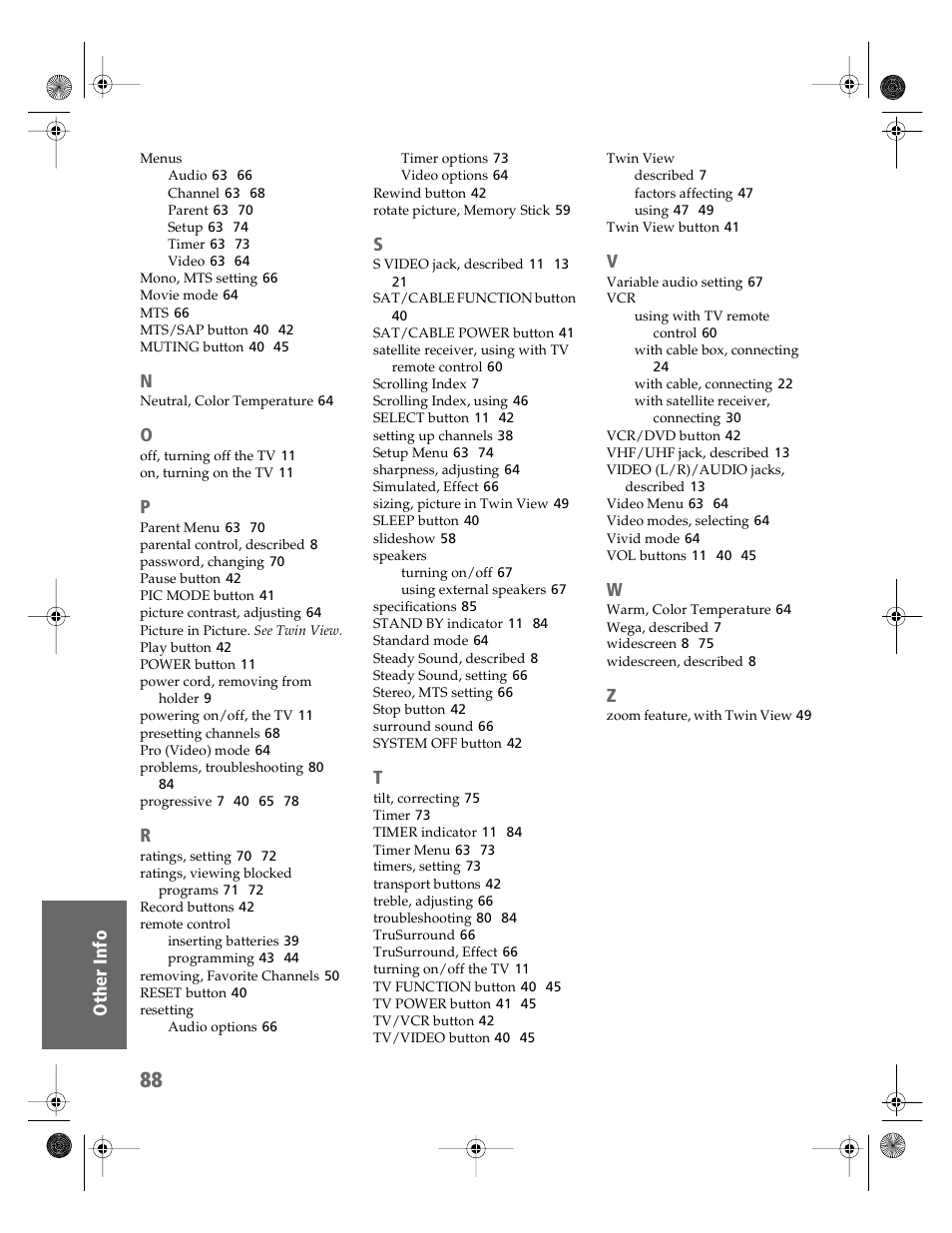Sony KV-32HS510 User Manual | Page 89 / 89