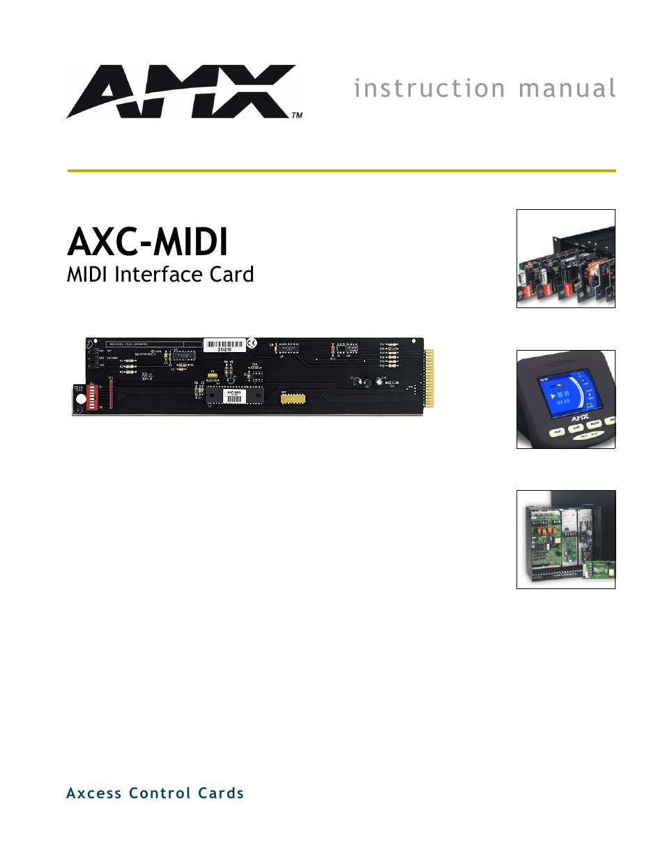 AMX MIDI Interface Card AXC-MIDI User Manual | 8 pages