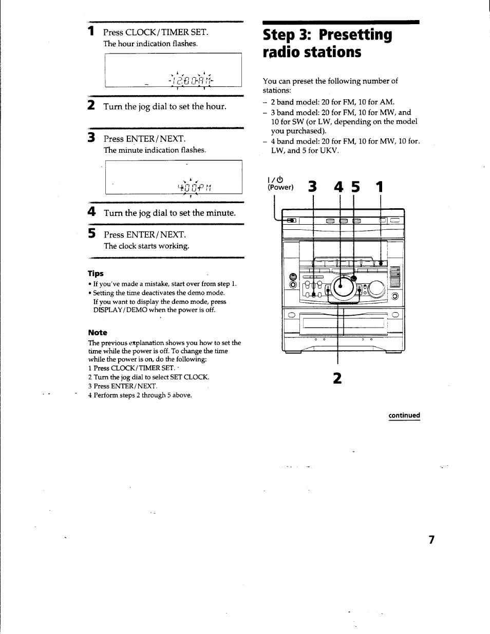 Step 3: presetting radio stations | Sony MHC-GRX66 User Manual | Page 7 / 51