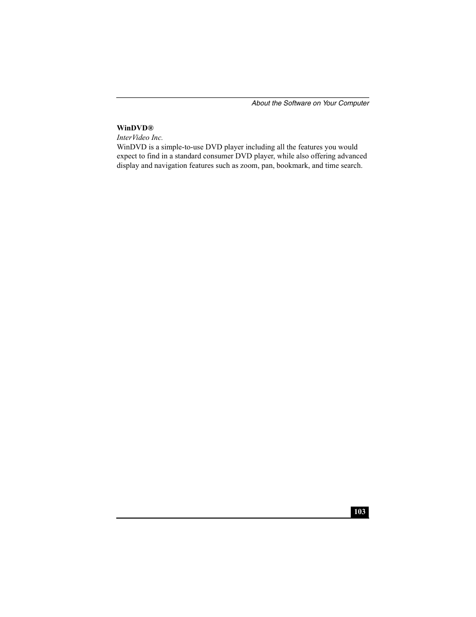 Windvd, Intervideo inc | Sony PCG-SRX77P User Manual | Page 103 / 149