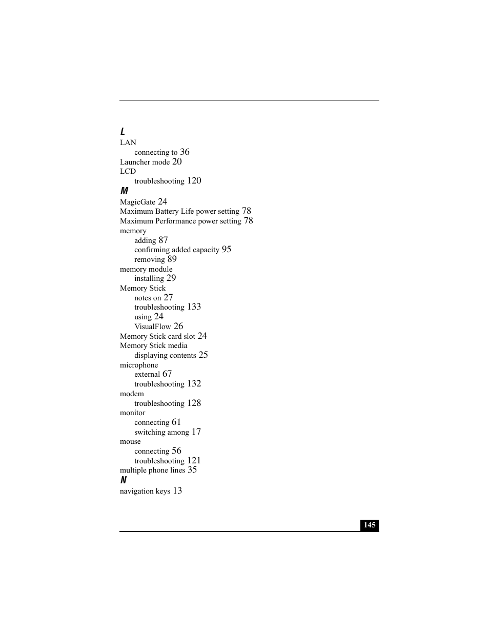 Sony PCG-SRX77P User Manual | Page 145 / 149