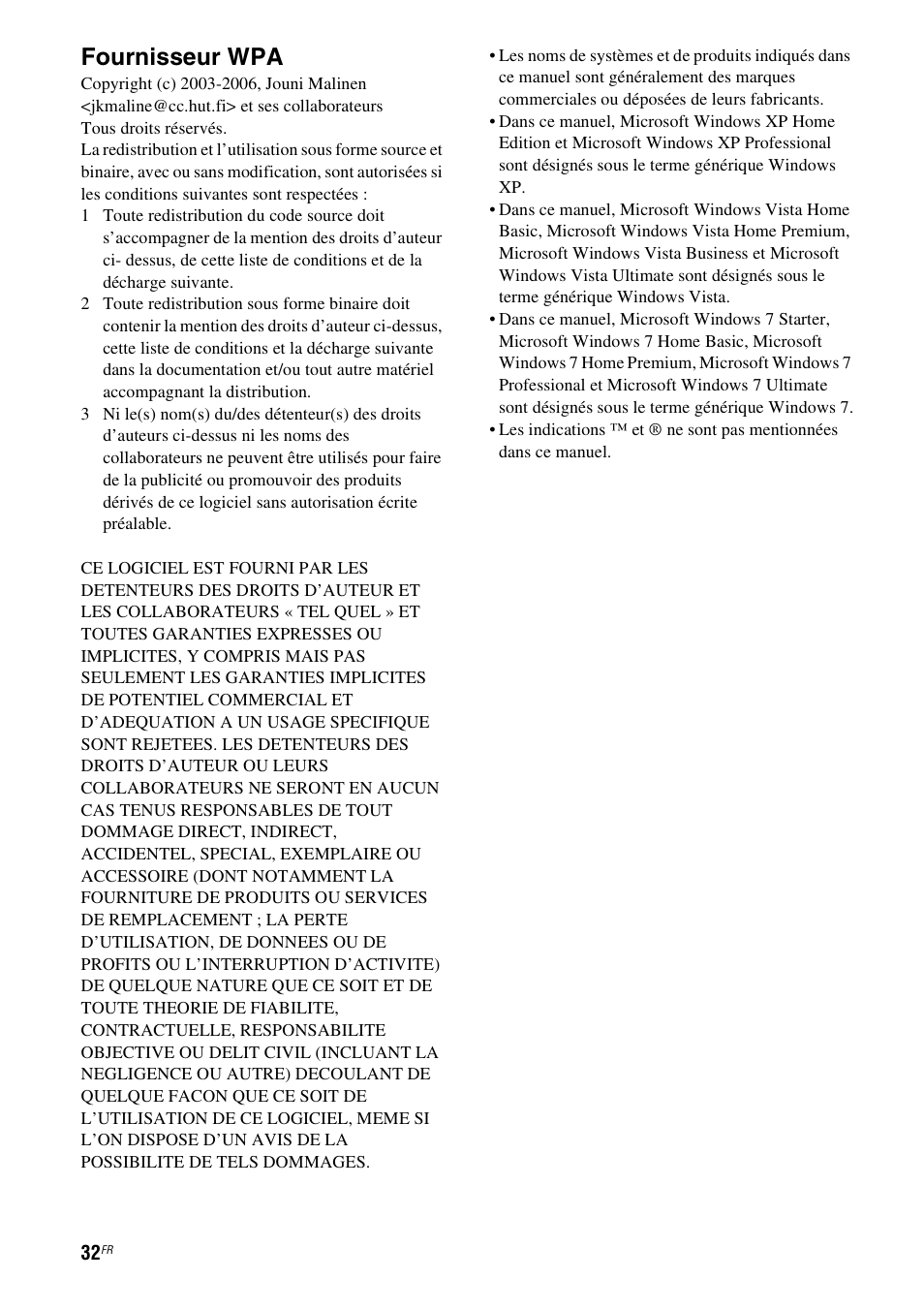 Fournisseur wpa | Sony RDP-XA900iP User Manual | Page 70 / 108