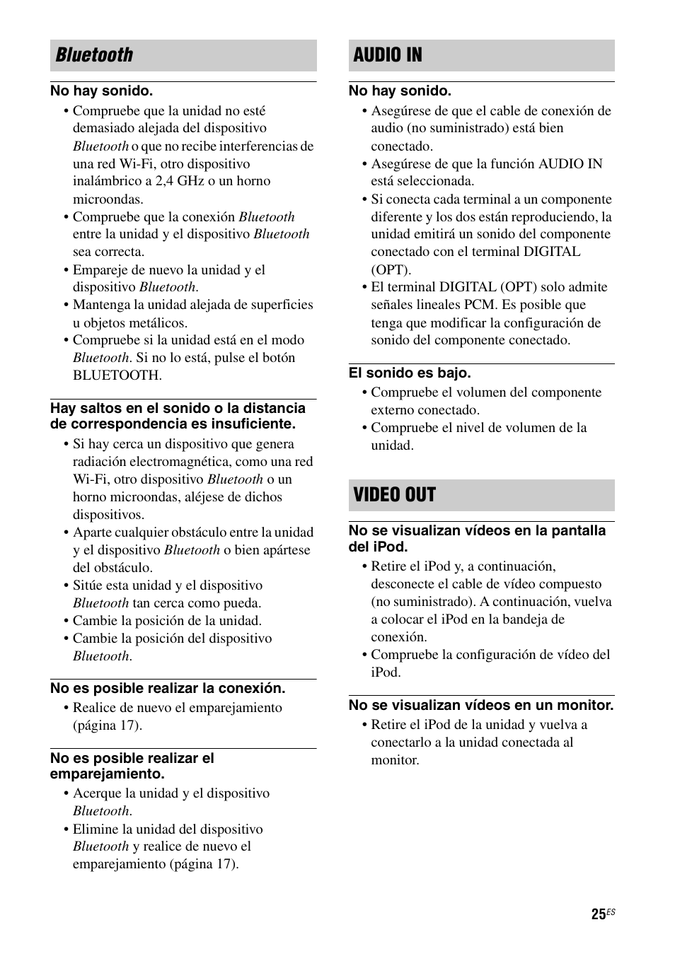 Bluetooth audio in video out | Sony RDP-XA900iP User Manual | Page 97 / 108