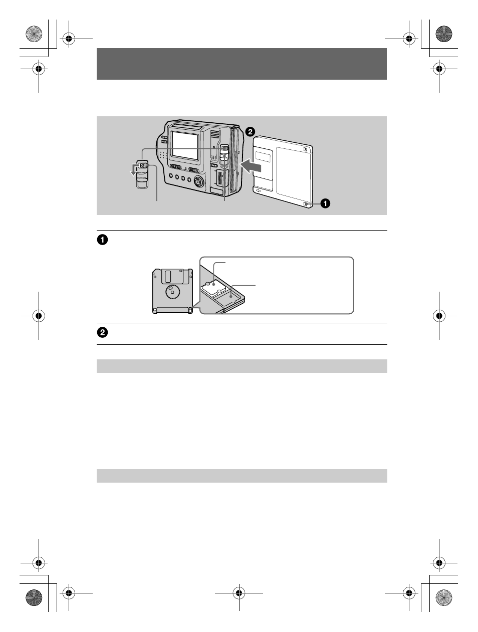 Inserting a floppy disk, T (16, R (16) | Sony MVC-FD92 User Manual | Page 16 / 92