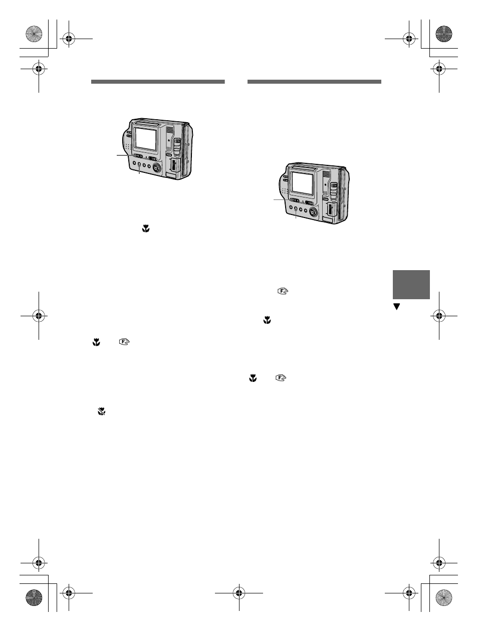 Recording images in macro, Setting the distance to the subject, N (53) | Sony MVC-FD92 User Manual | Page 53 / 92