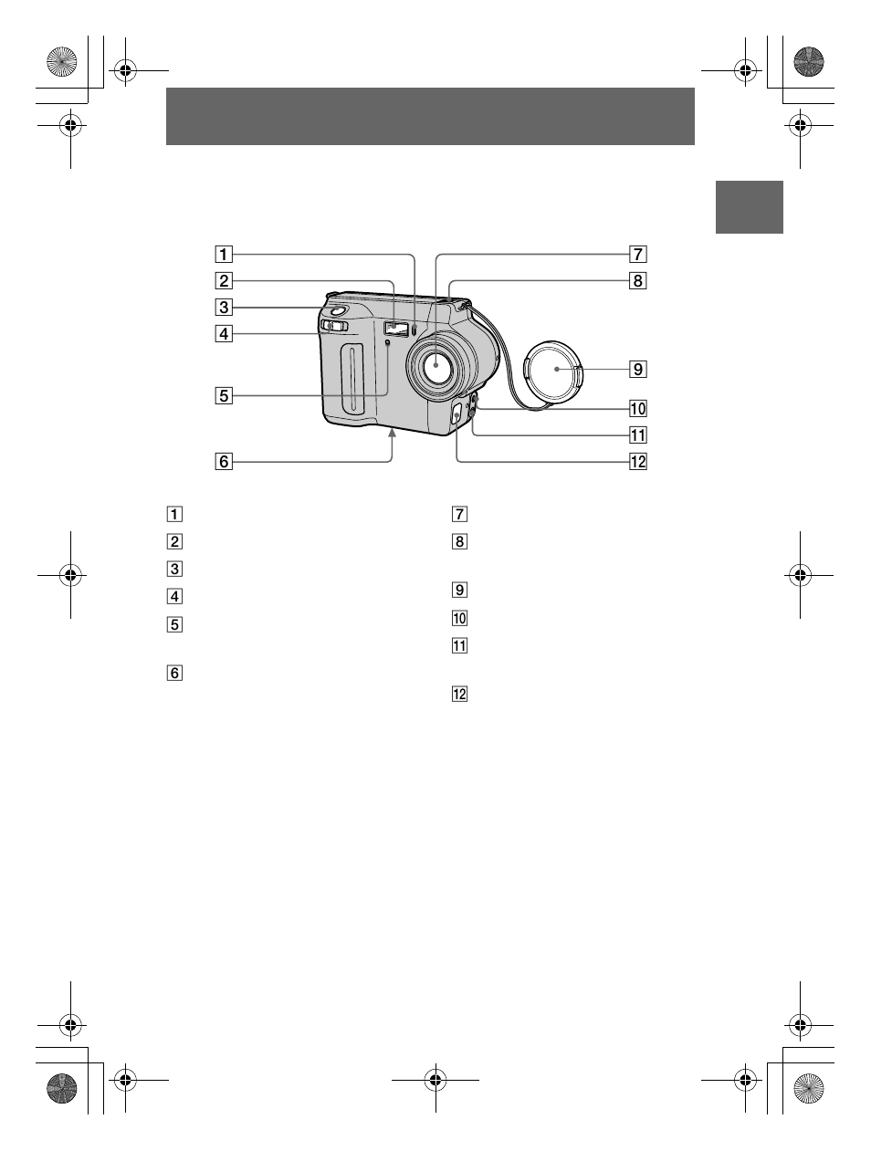 Identifying the parts, Getting started | Sony MVC-FD92 User Manual | Page 7 / 92