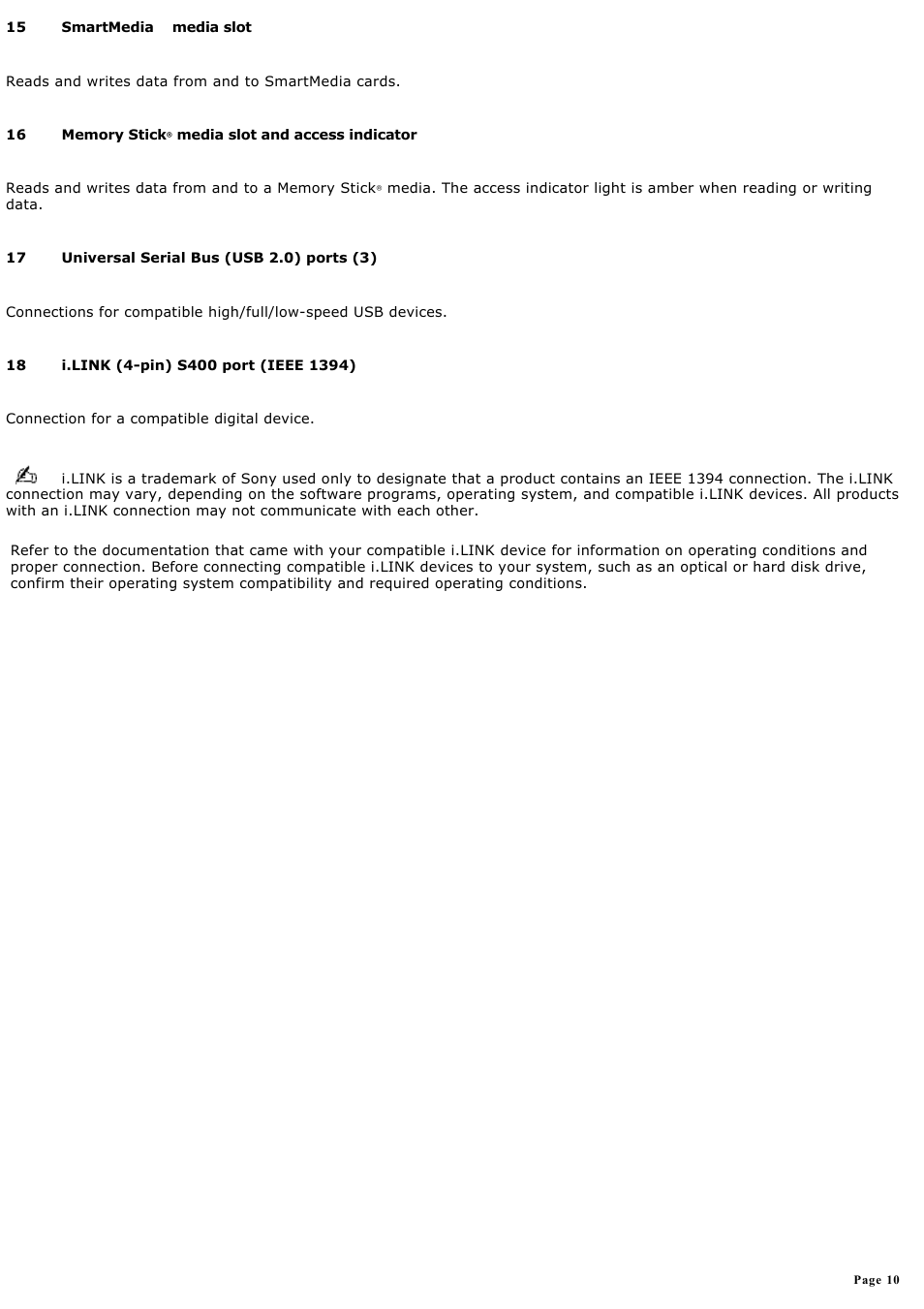 Sony PCV-RZ50N User Manual | Page 10 / 245