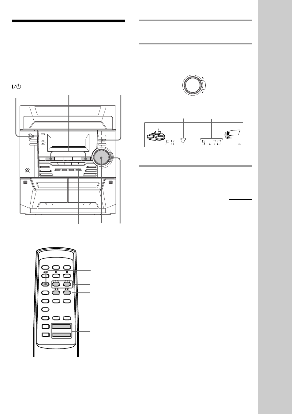 Listening to the radio, Basic operations, Press tuner/band repeatedly to select fm or am | Preset tuning | Sony MHC-BX2 User Manual | Page 13 / 44