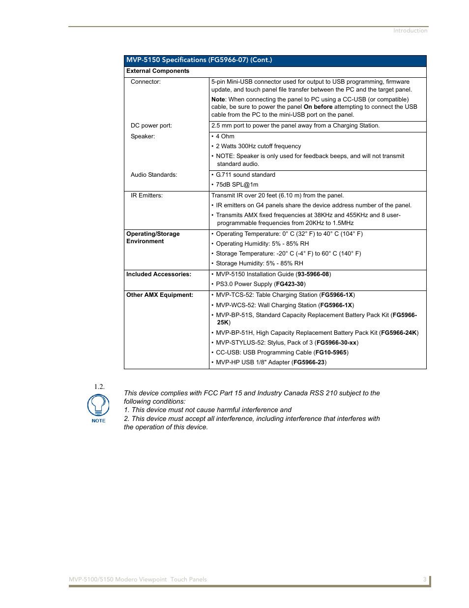 AMX MVP-5100 User Manual | Page 11 / 176