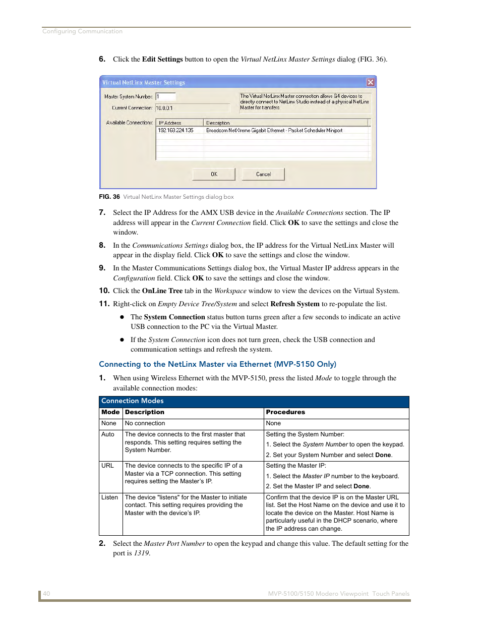 AMX MVP-5100 User Manual | Page 48 / 176