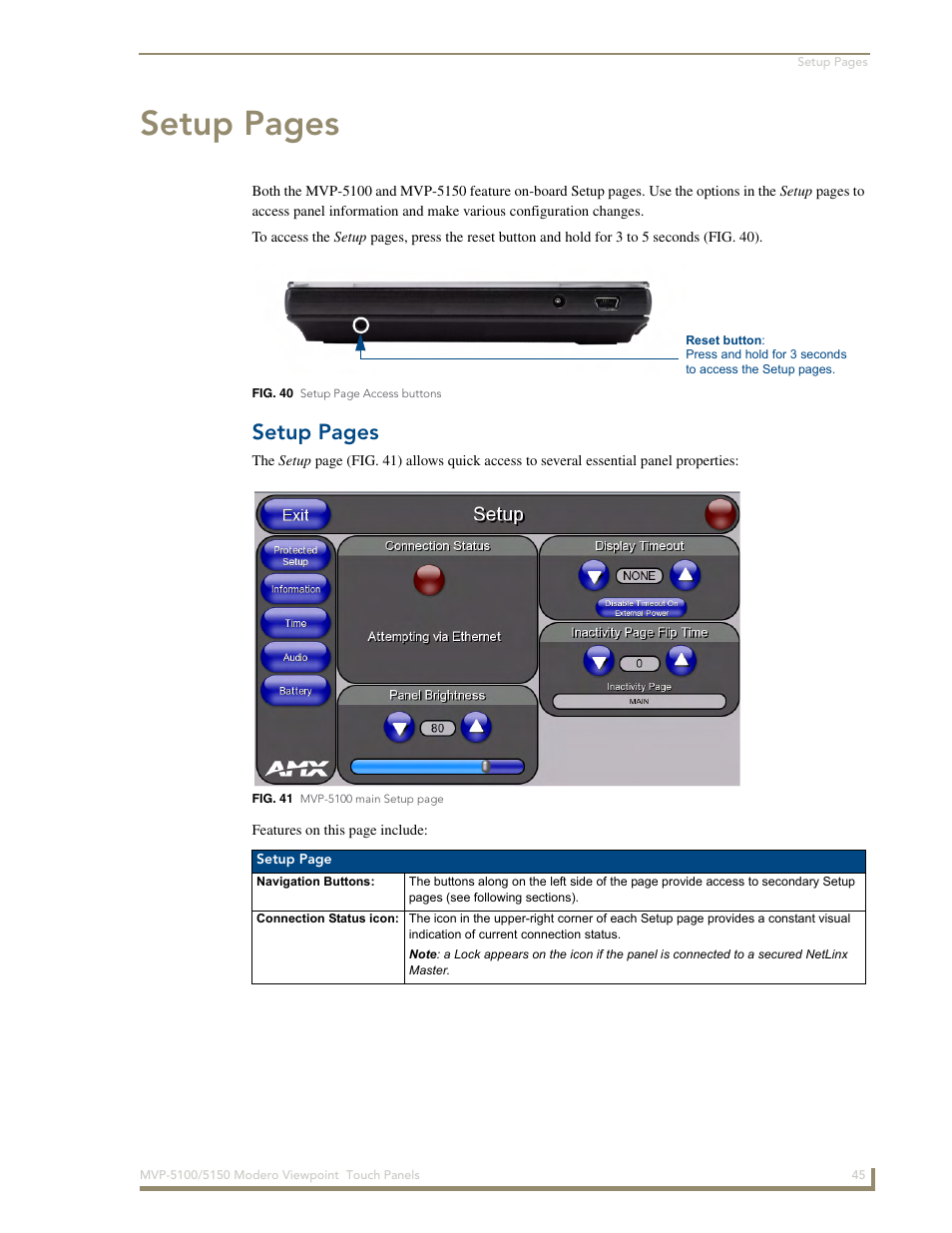 Setup pages | AMX MVP-5100 User Manual | Page 53 / 176