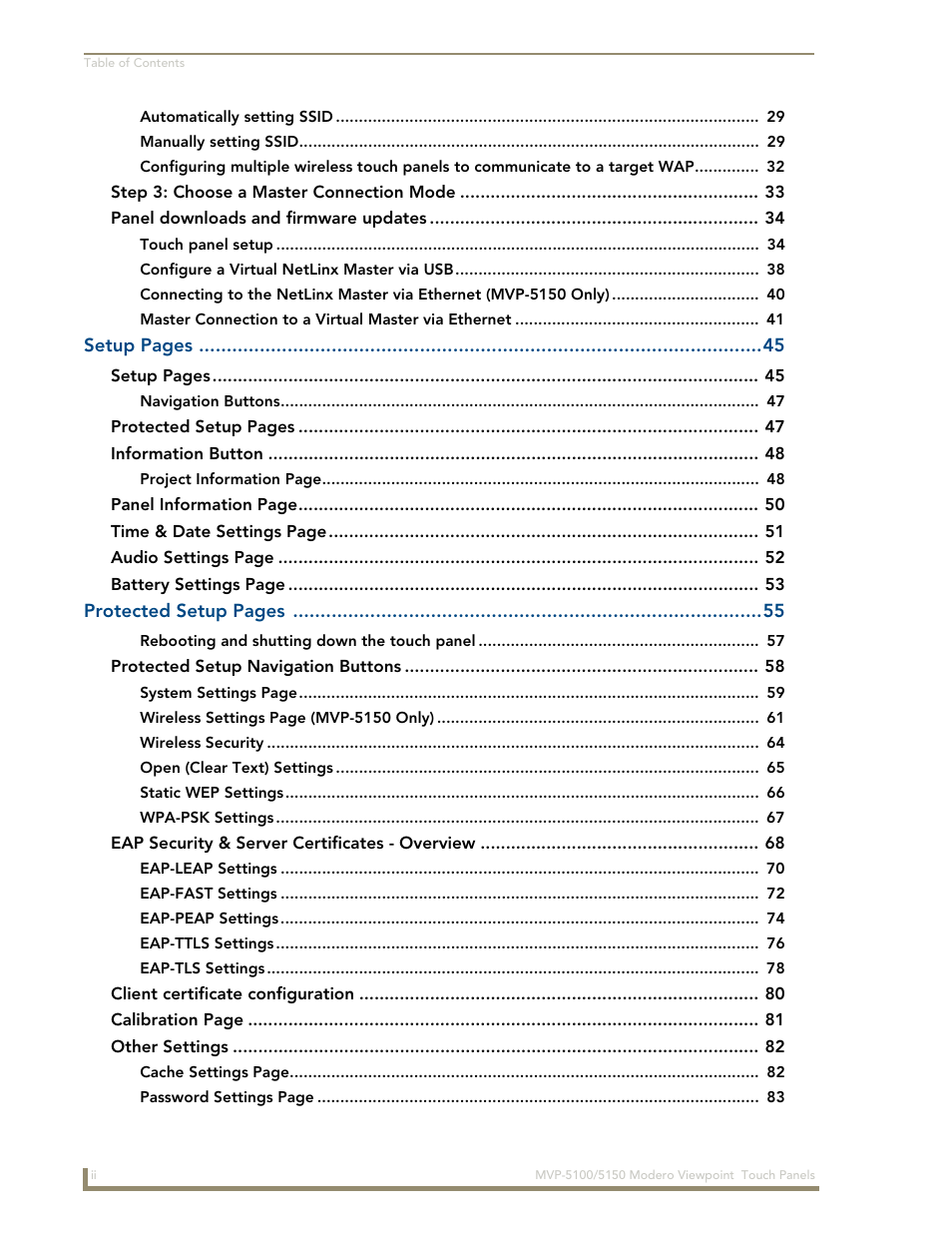 AMX MVP-5100 User Manual | Page 6 / 176