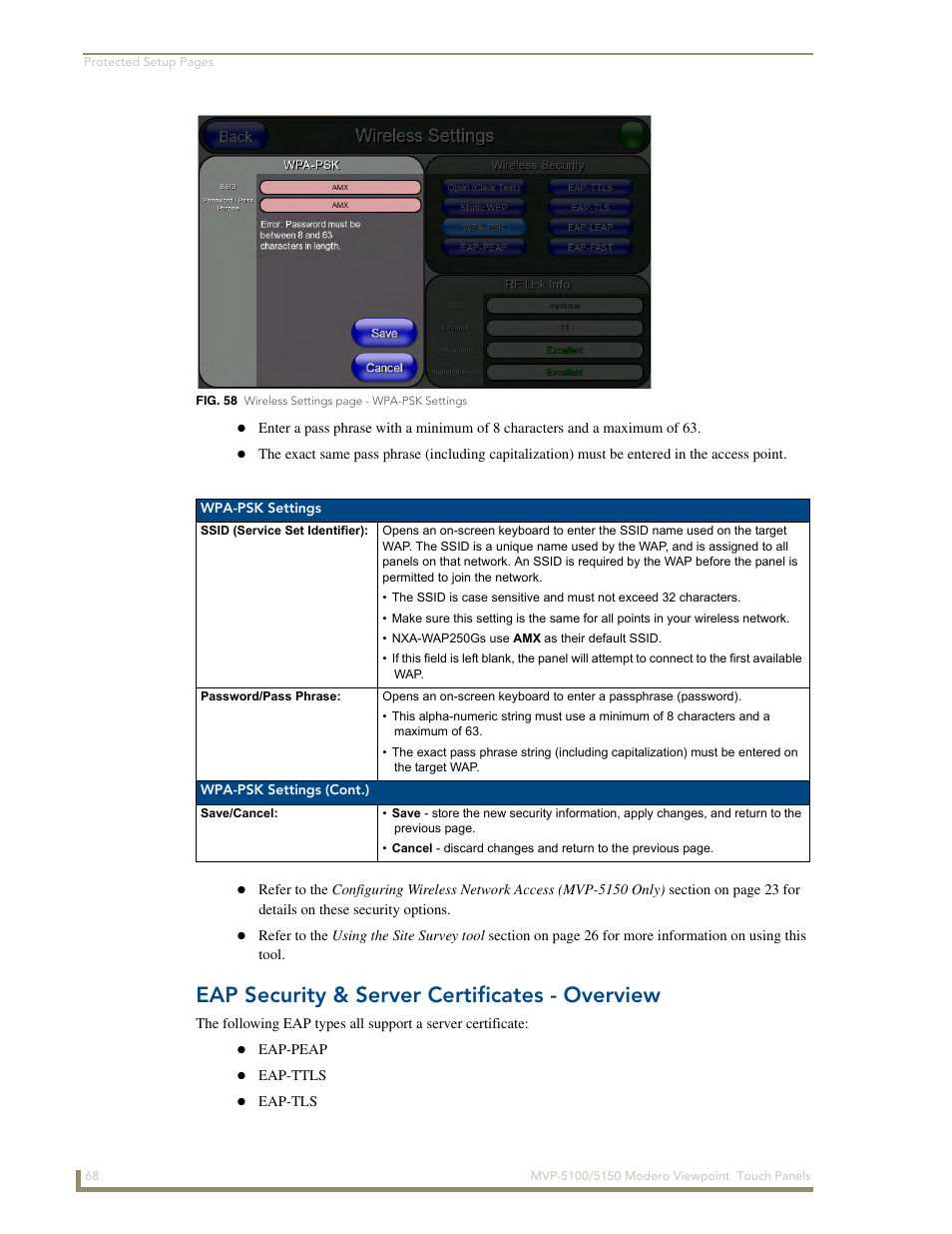 Eap security & server certificates - overview | AMX MVP-5100 User Manual | Page 76 / 176