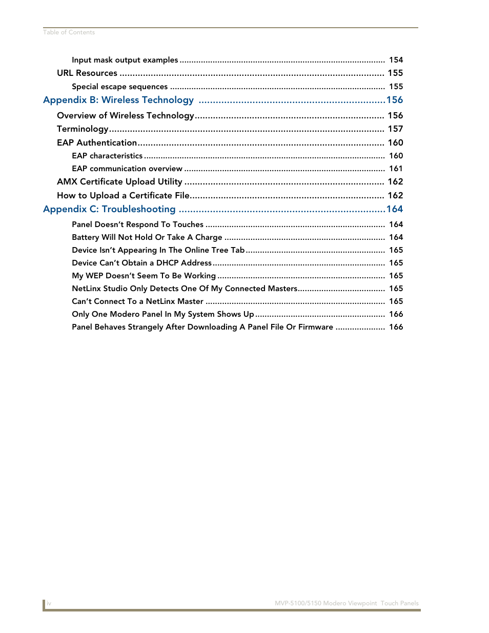 AMX MVP-5100 User Manual | Page 8 / 176