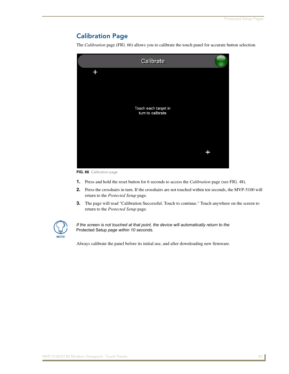 Calibration page | AMX MVP-5100 User Manual | Page 89 / 176