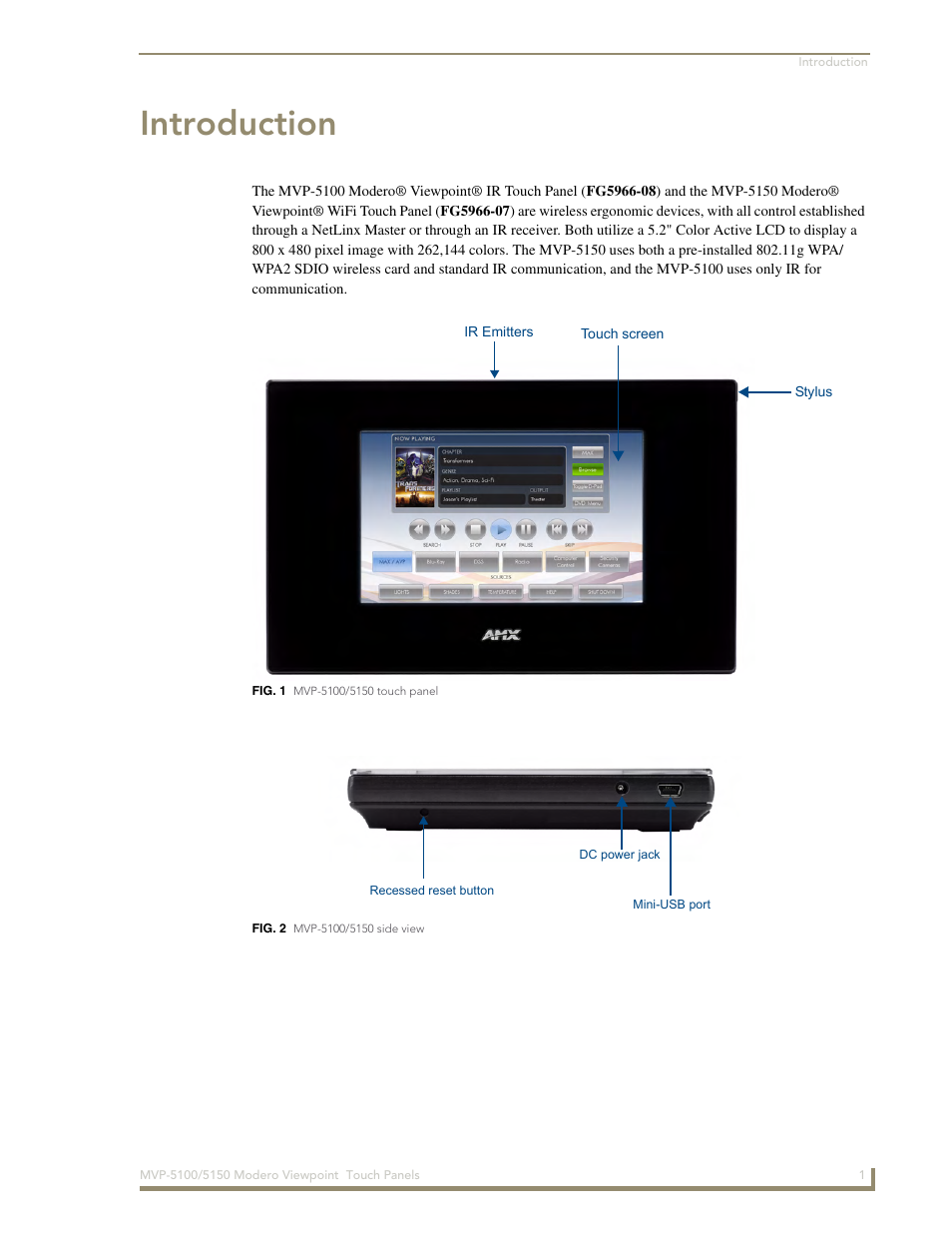 Introduction | AMX MVP-5100 User Manual | Page 9 / 176