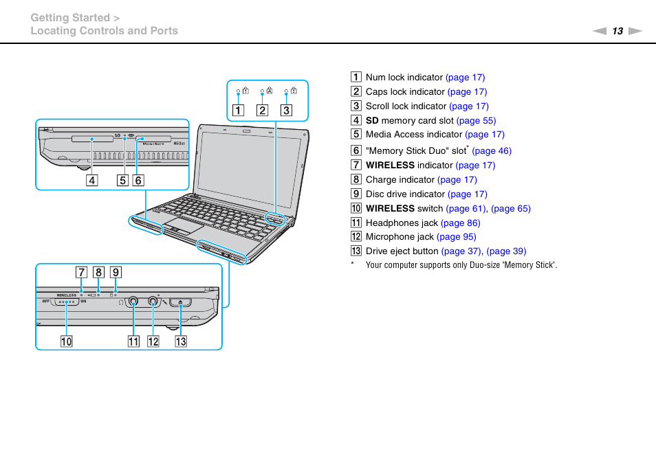 Sony VPCS111FM User Manual | Page 13 / 185