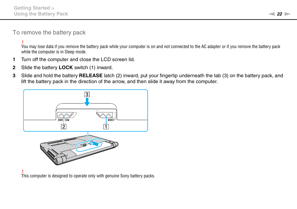 Sony VPCS111FM User Manual | Page 22 / 185