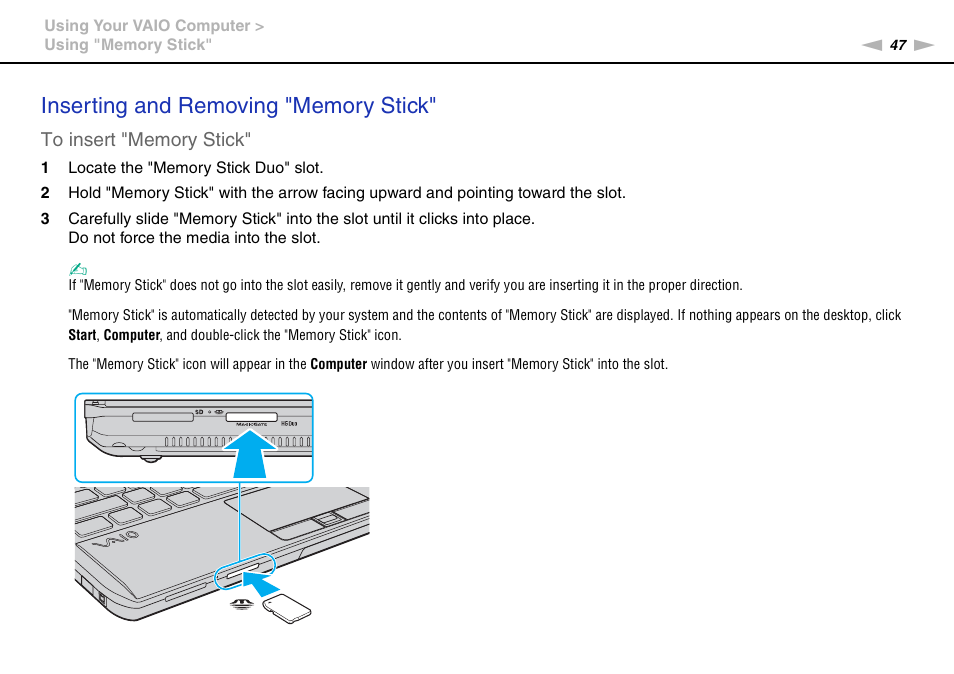 Sony VPCS111FM User Manual | Page 47 / 185