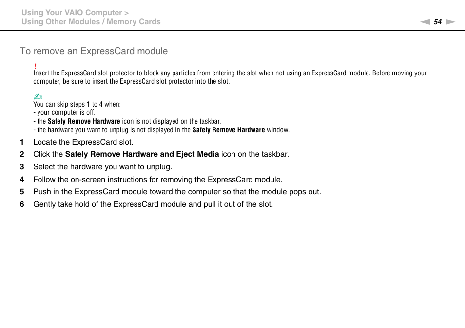 Sony VPCS111FM User Manual | Page 54 / 185