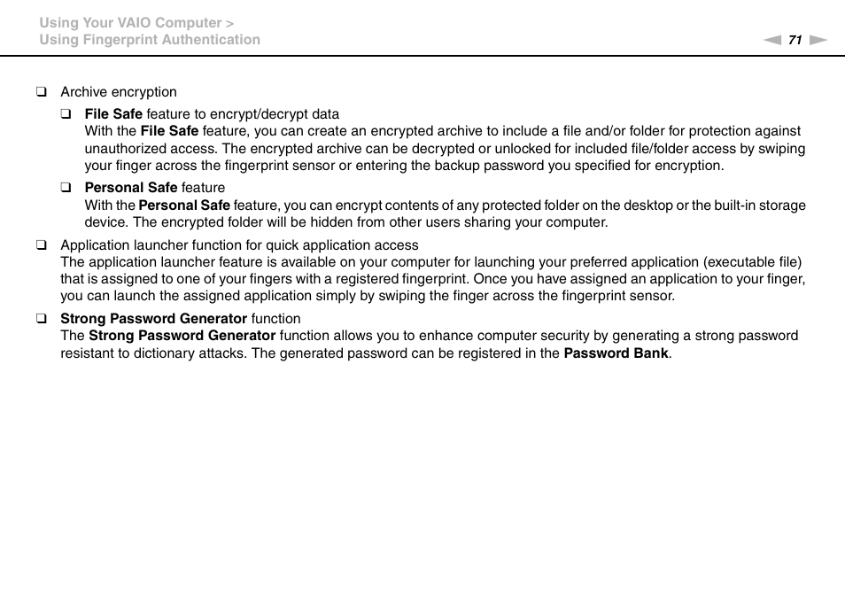 Sony VPCS111FM User Manual | Page 71 / 185