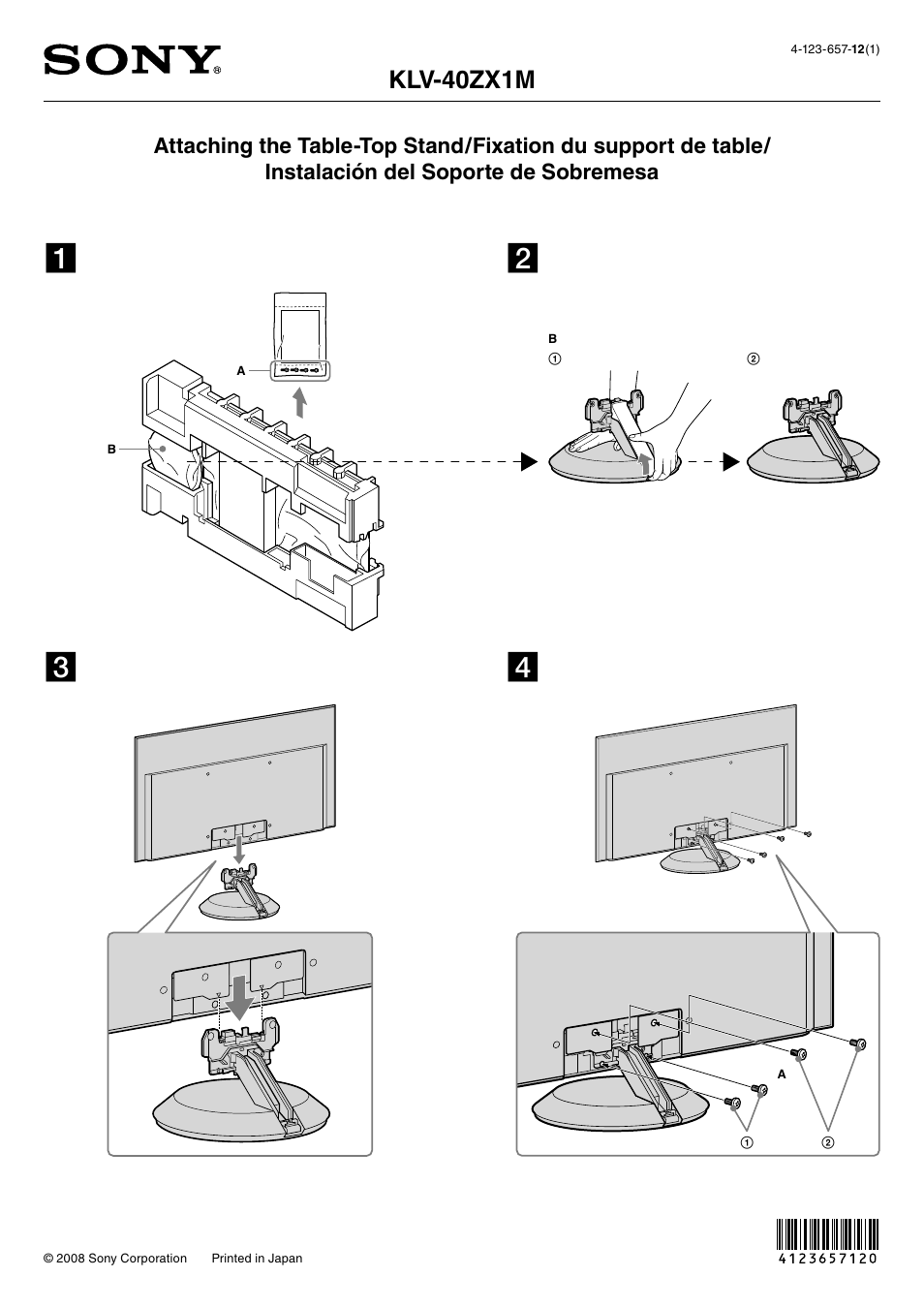 Sony KLV-40ZX1M User Manual | 1 page