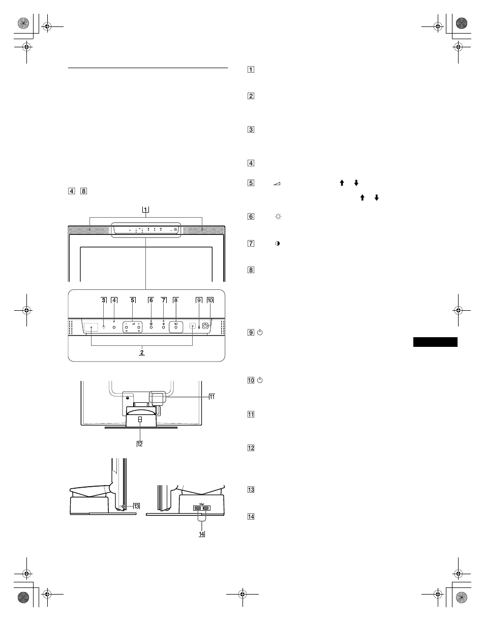 Identificazione delle parti e dei comandi | Sony SDM-N80 User Manual | Page 101 / 124