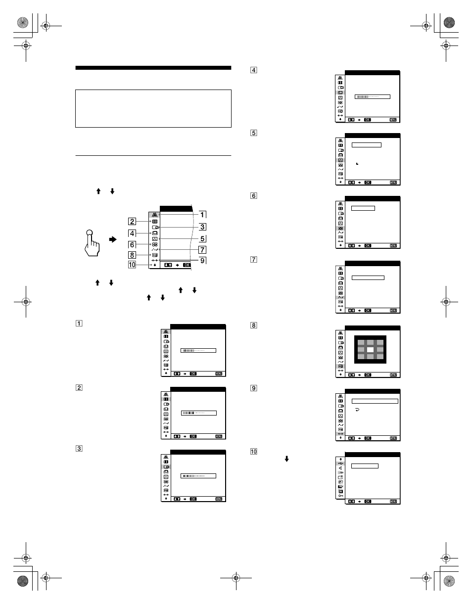 Customizing your monitor, Navigating the menu, Menu | Sony SDM-N80 User Manual | Page 12 / 124