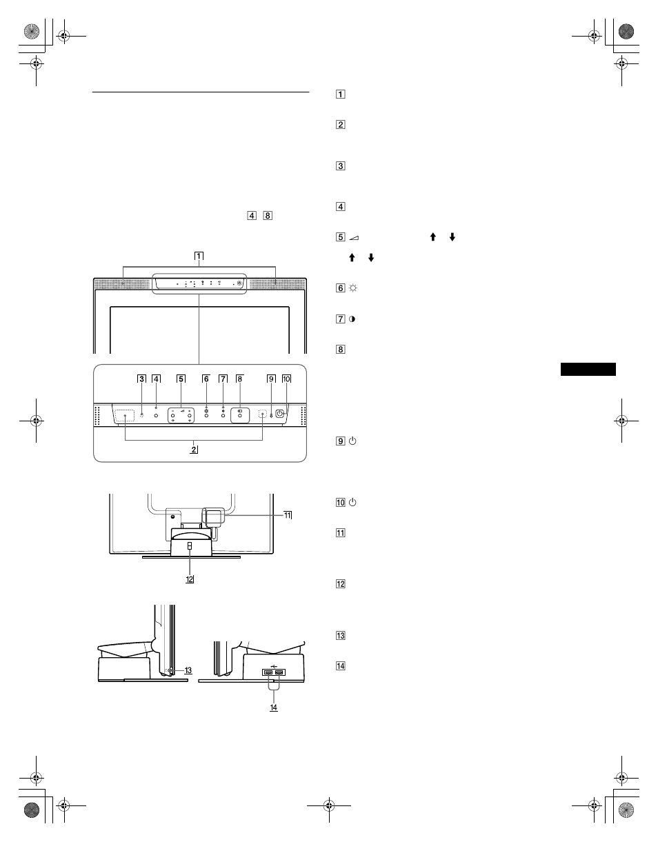 Identifying parts and controls | Sony SDM-N80 User Manual | Page 5 / 124