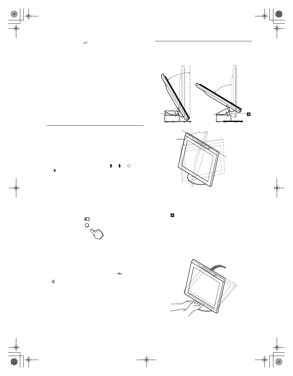 Selección de la señal de entrada, Ajuste de la inclinación y la altura | Sony SDM-N80 User Manual | Page 82 / 124