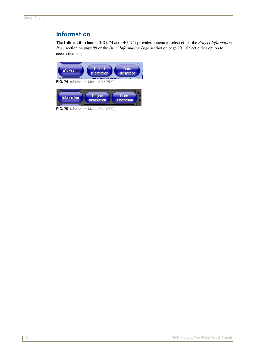 Information | AMX Modero ViewPoint MVP-8400 User Manual | Page 112 / 212