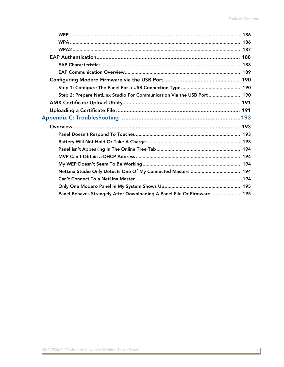 AMX Modero ViewPoint MVP-8400 User Manual | Page 13 / 212