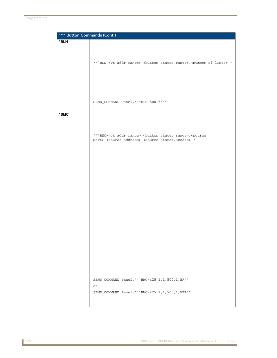 Bln ^bmc | AMX Modero ViewPoint MVP-8400 User Manual | Page 140 / 212