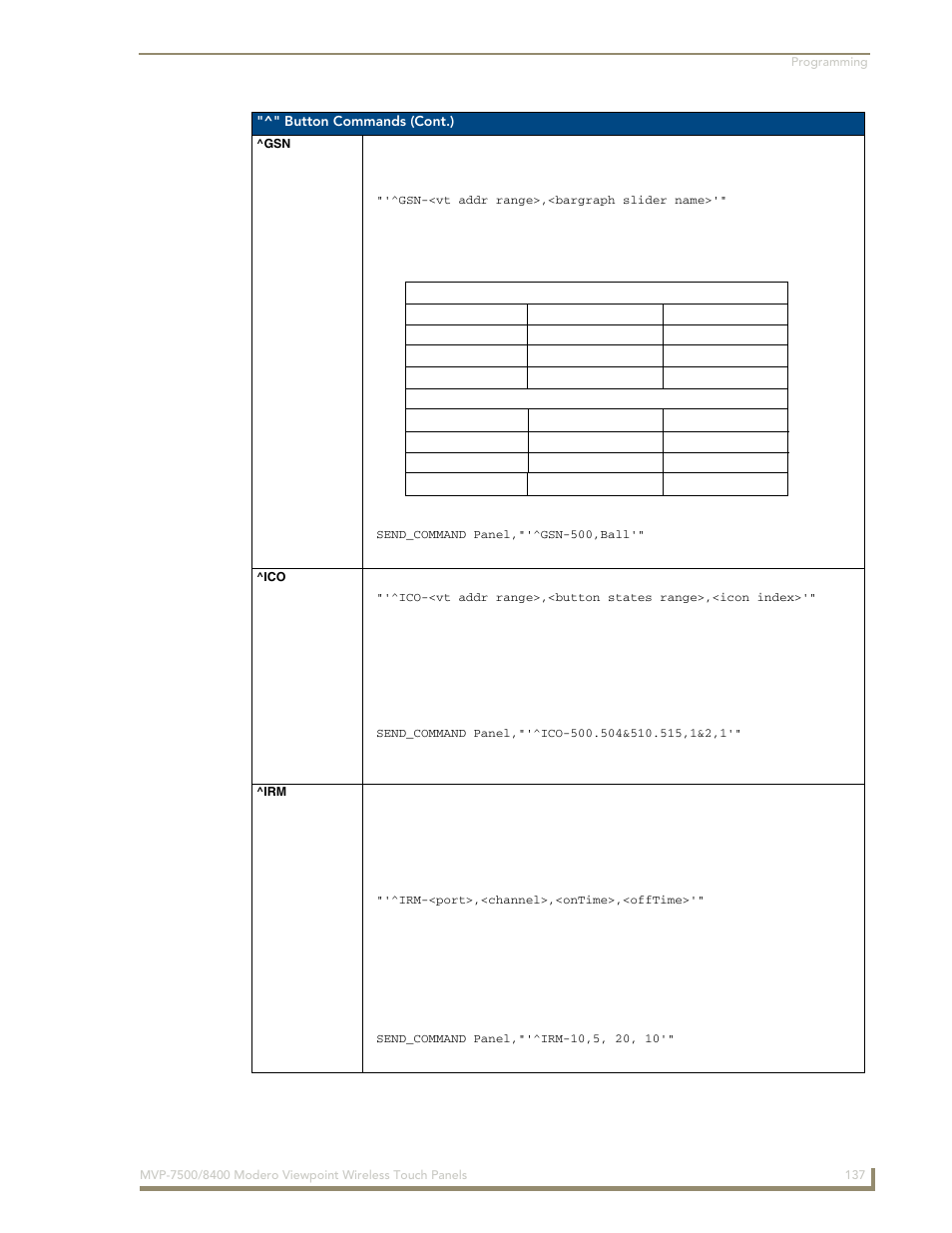 Gsn ^ico ^irm | AMX Modero ViewPoint MVP-8400 User Manual | Page 151 / 212