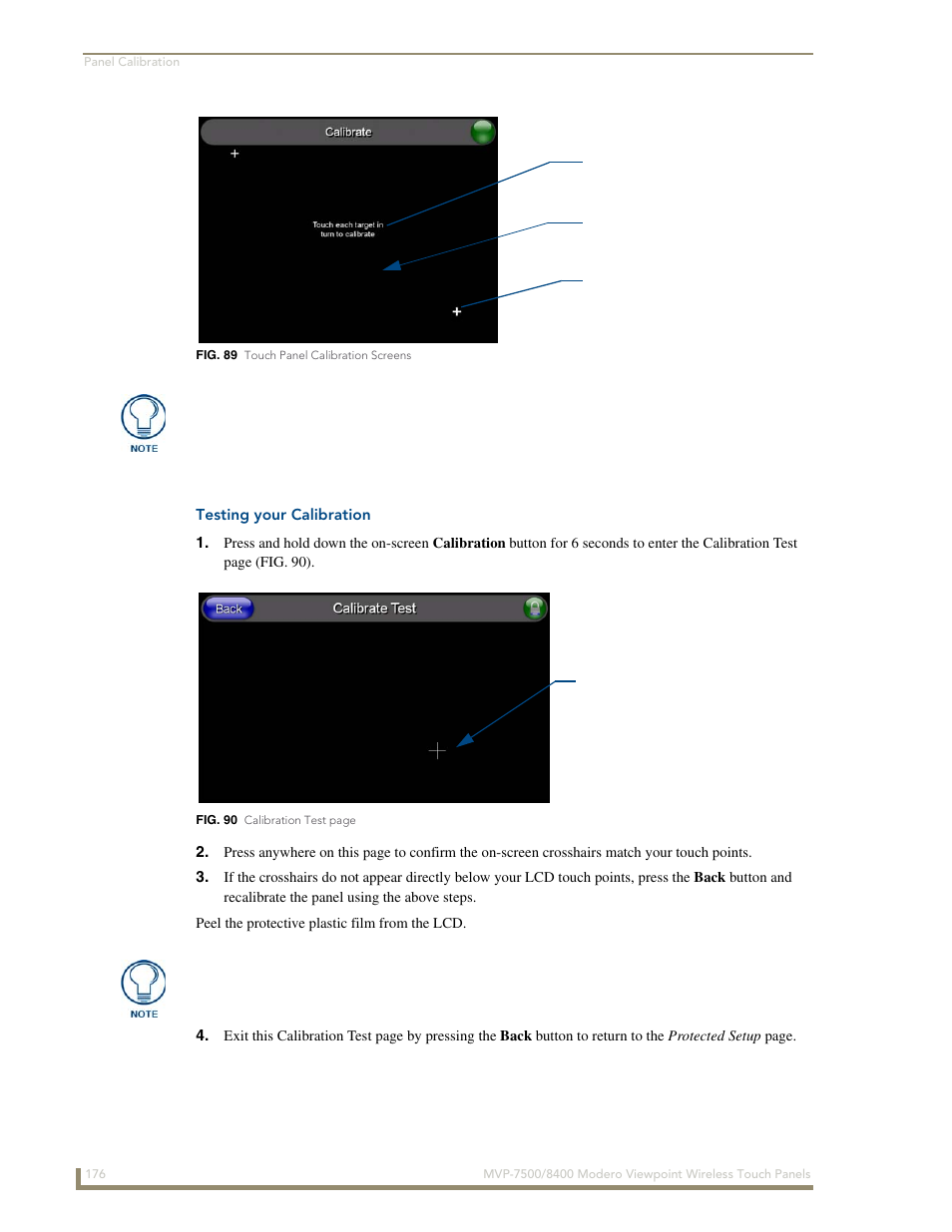 Testing your calibration | AMX Modero ViewPoint MVP-8400 User Manual | Page 190 / 212