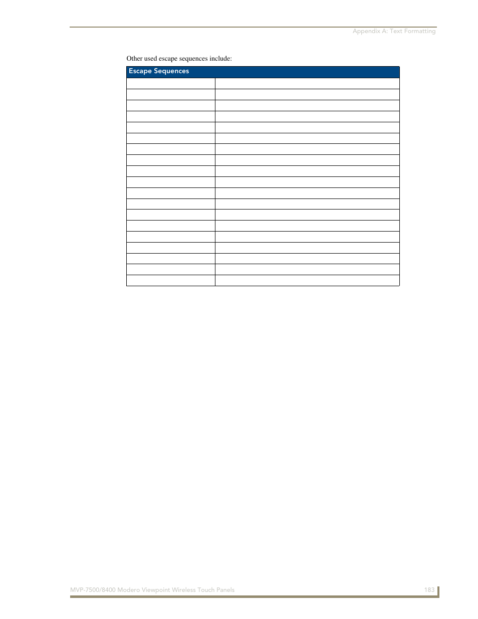 AMX Modero ViewPoint MVP-8400 User Manual | Page 197 / 212