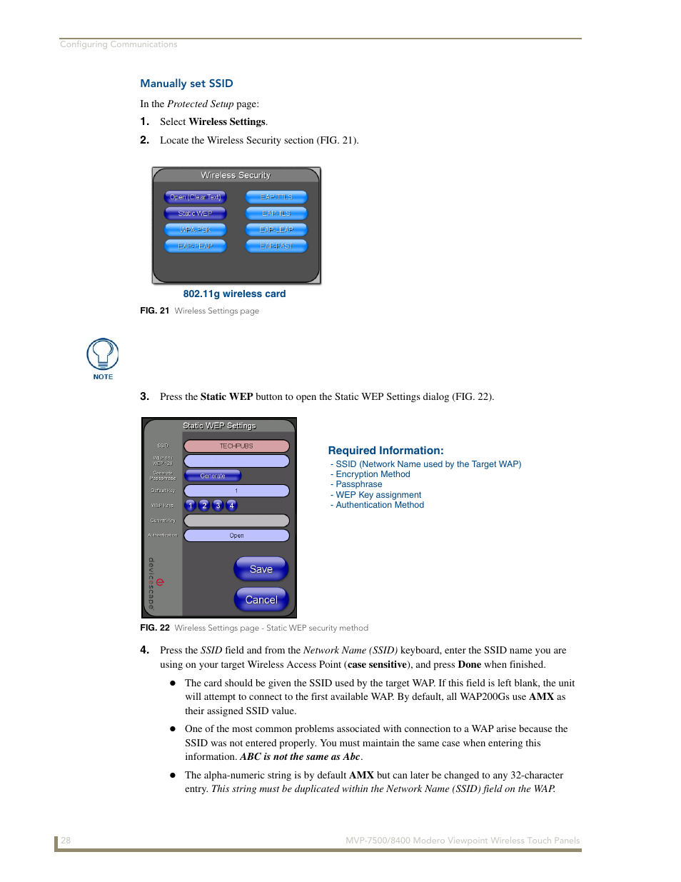 Manually set ssid | AMX Modero ViewPoint MVP-8400 User Manual | Page 42 / 212