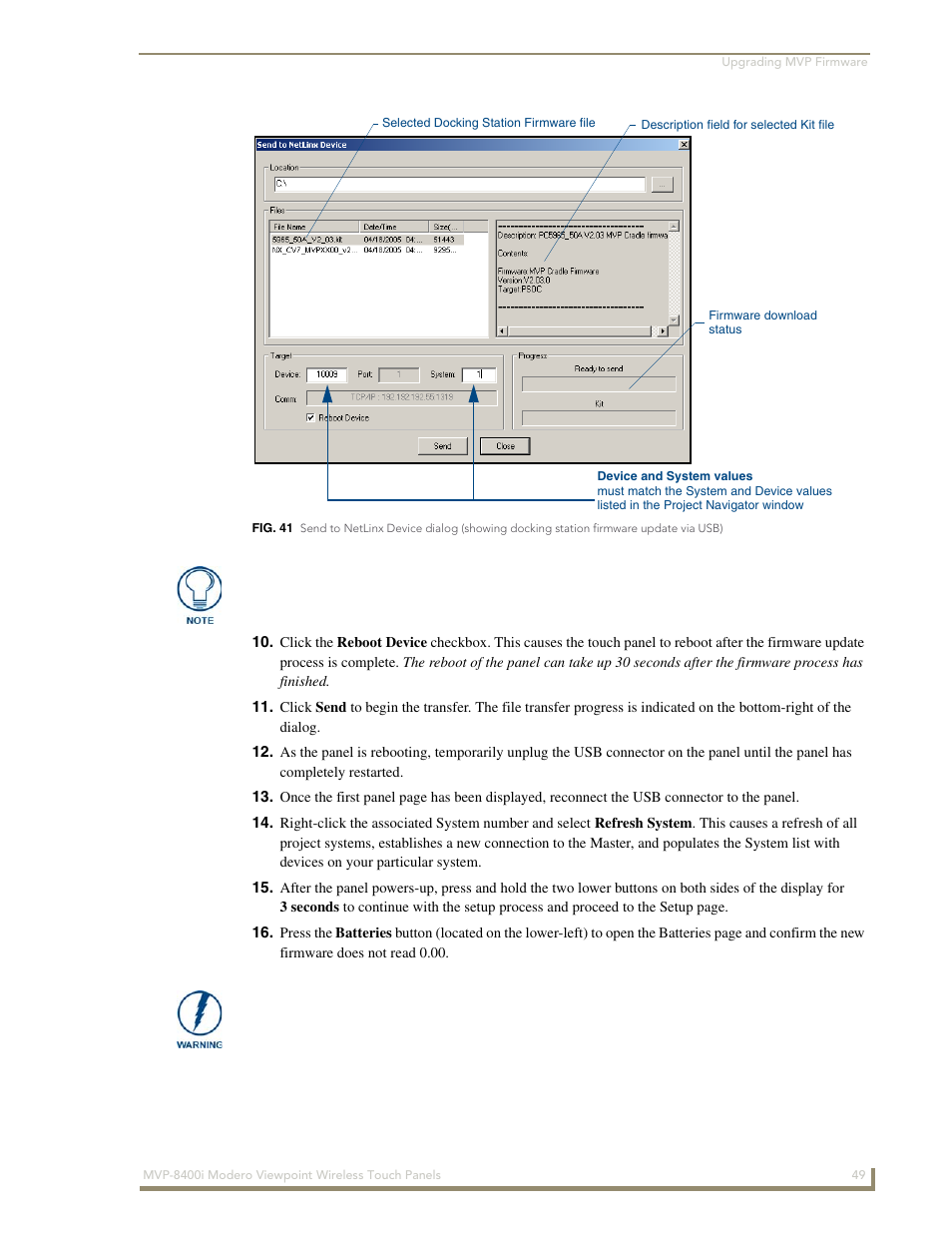 Fig. 41) | AMX Modero ViewPoint MVP-8400 User Manual | Page 63 / 212