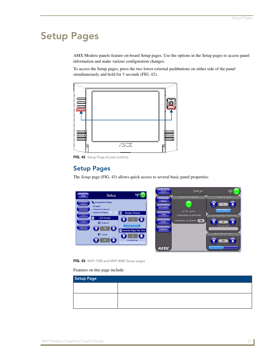 Setup pages | AMX Modero ViewPoint MVP-8400 User Manual | Page 65 / 212