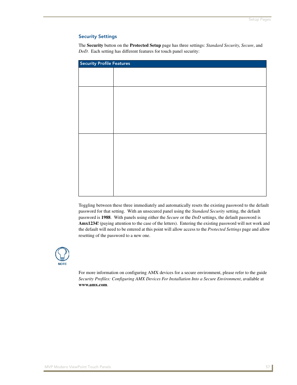 Security settings | AMX Modero ViewPoint MVP-8400 User Manual | Page 71 / 212