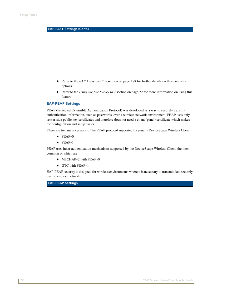 Eap-peap settings | AMX Modero ViewPoint MVP-8400 User Manual | Page 86 / 212