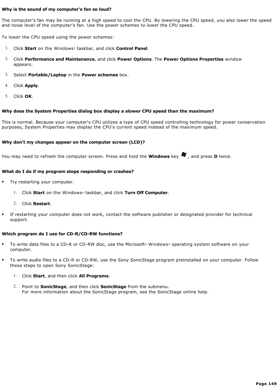 Sony PCG-K47 User Manual | Page 149 / 155