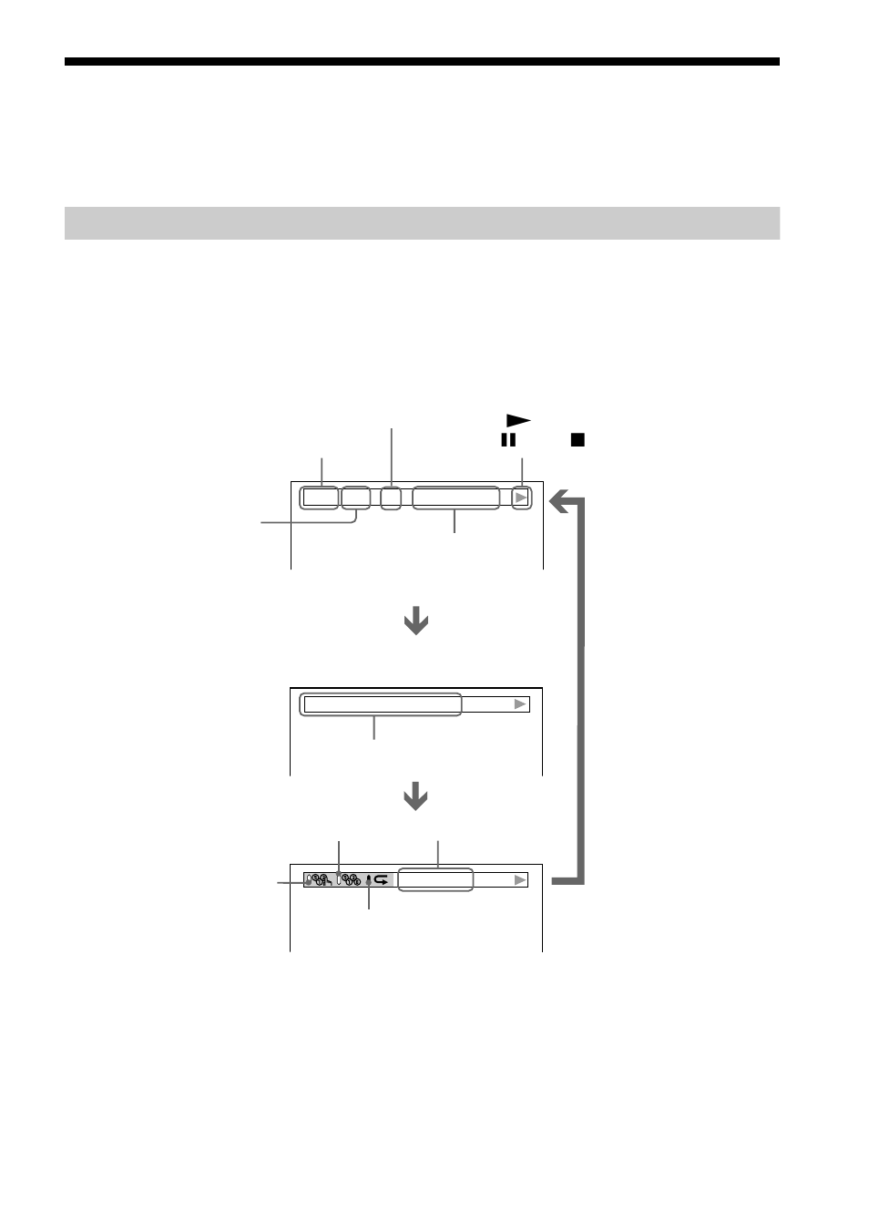 Guide to on-screen displays, Status bar, control bar, control menu), Status bar | Sony DVP-F21 User Manual | Page 13 / 84